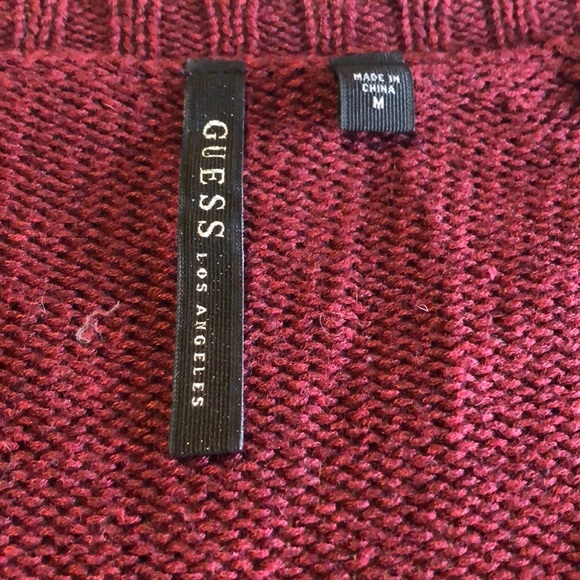 Maroon Guess Distressed Sweater - Picture 5 of 5